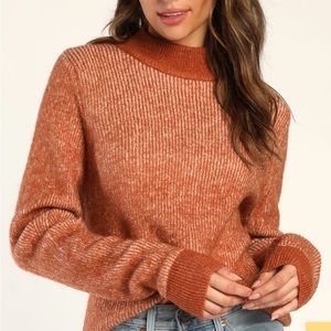 Lulu's Rust Orange Crew Neck Sweater
